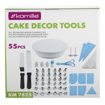 фото Набор кондитерских инструментов для украшения торта 55 предметов Kamille KM 7825